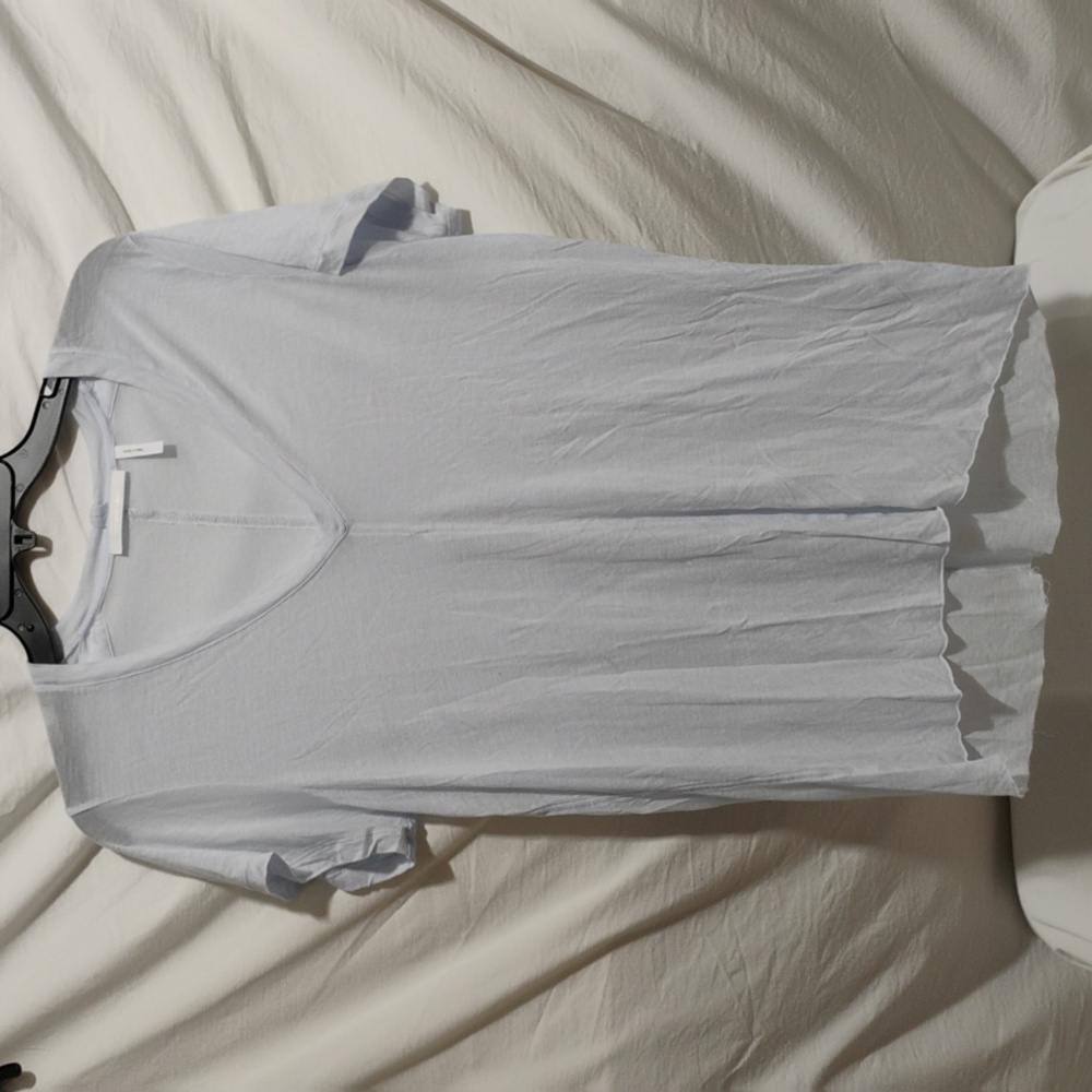 (BX13) SALE! Helmut Lang Blue V Neck Silk Blend Top Sz.M
